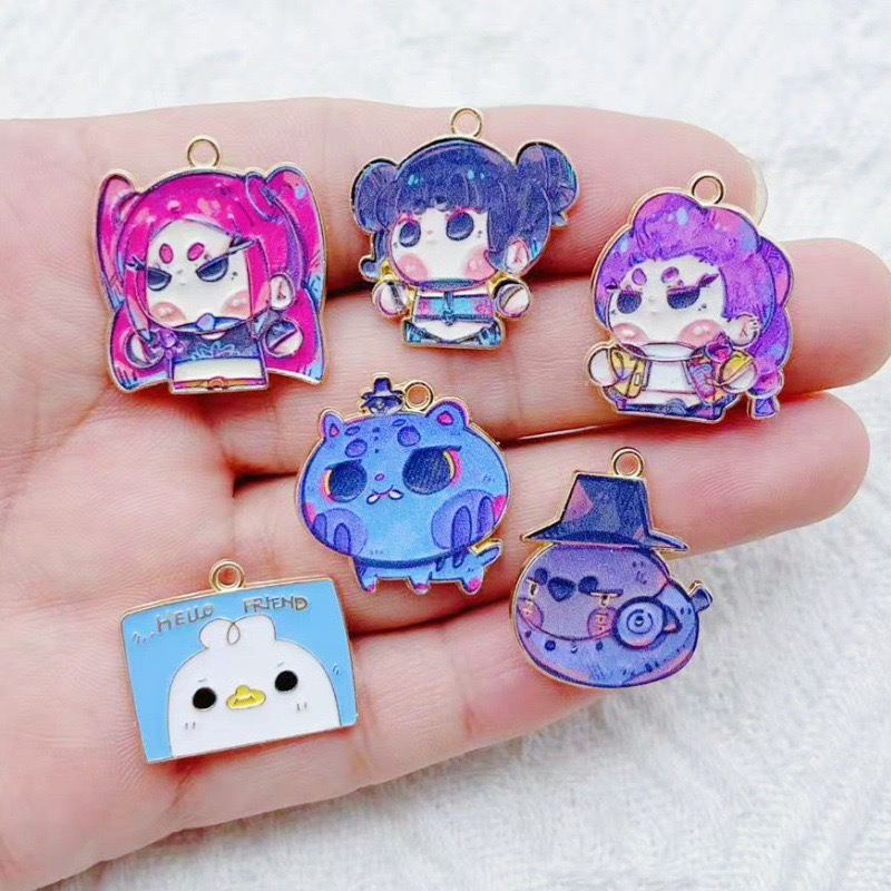 Gaming Accessories Gifts - 10 stuks Cartoon Anime hanger oliedruppel