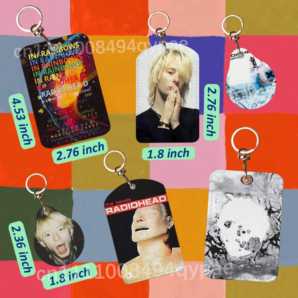 Gaming Accessories Gifts - R-Radiohead In Rainbows Leren toegangskaarthouder Anti-verloren