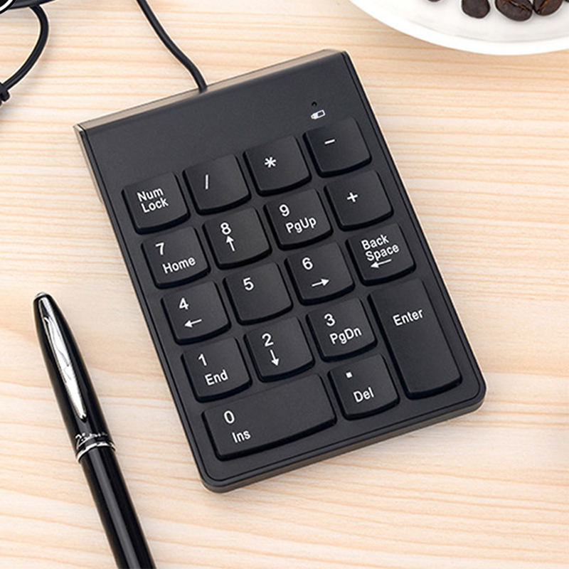 Keyboard Numpad Separate - 18 toetsen USB-draad Numeriek toetsenbord Mini-nummertoetsen