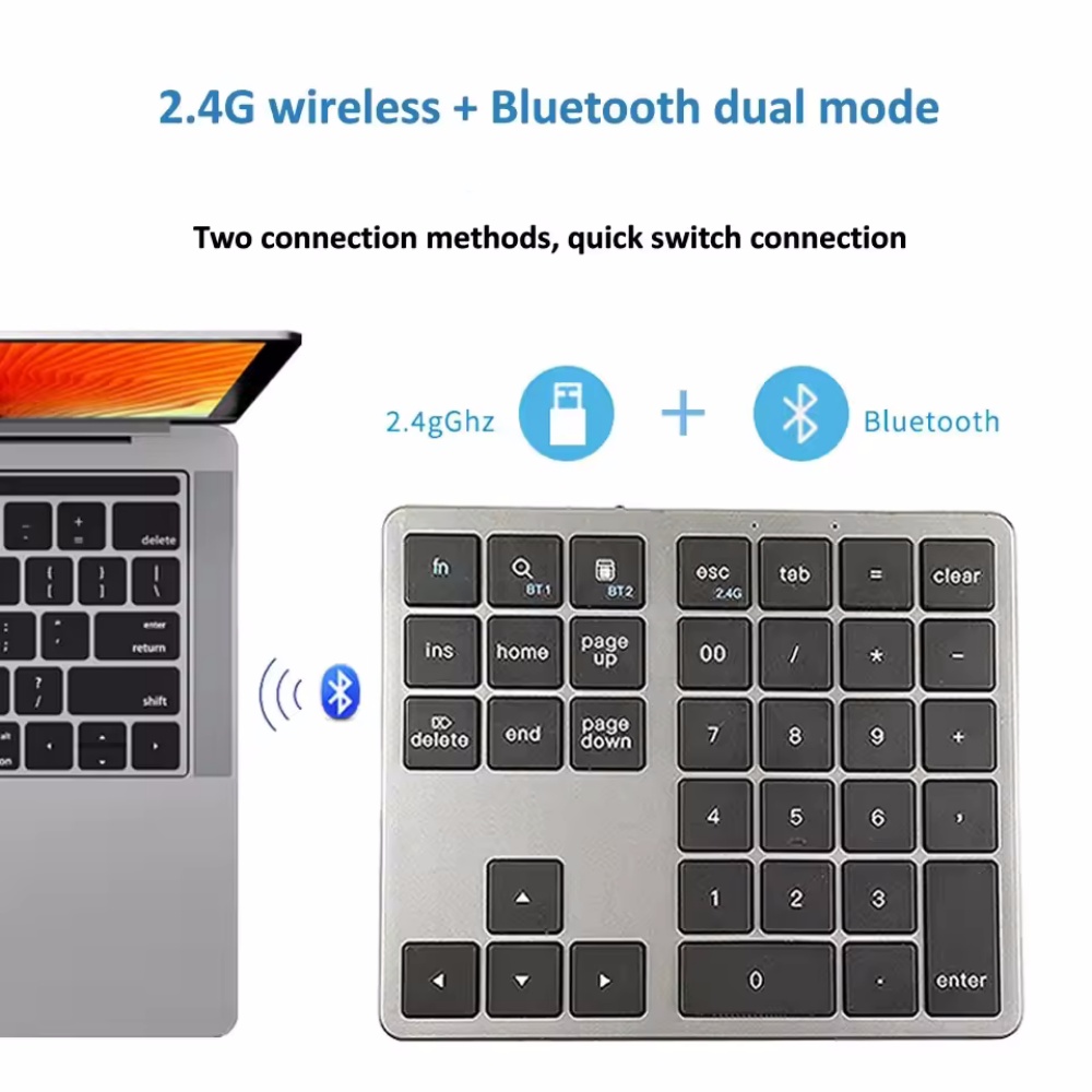 2,4 Ghz Draadloos + Bluetooth  - Keyboard Numpad Separate recensie en prijs