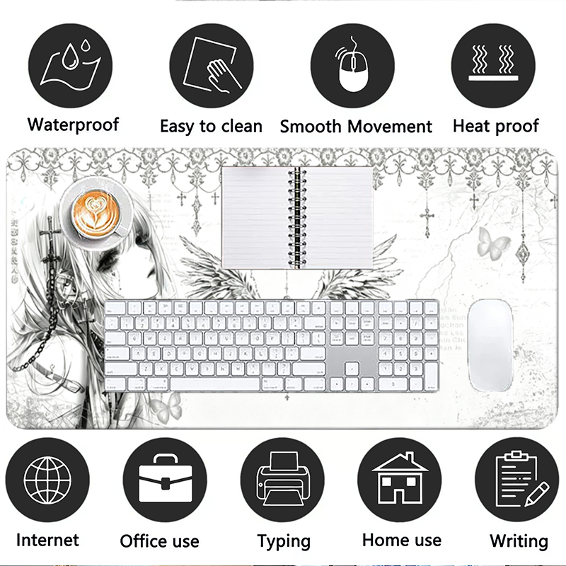 Leren muismat Zwart Wit Anime  - Gaming Accessories Setup recensie en prijs